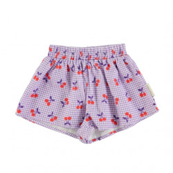 Short vichy enfants - violet / cerises - Piupiuchick