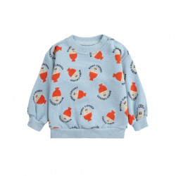 Sweatshirt morning egg all over bébé - bleu clair - Bobo Choses