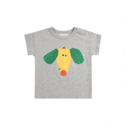 T-shirt happy dog bébé - gris clair - Bobo Choses