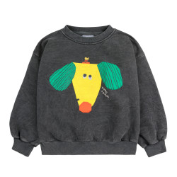 Sweatshirt Happy Dog enfant - gris foncé - Bobo Choses