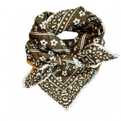 Foulard "mon grand indispensable"- green flower - Love Explorers