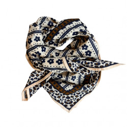 Foulard "mon grand indispensable"- flower brown - Love Explorers