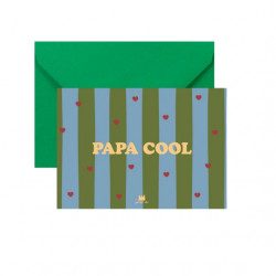 Ma petite vie : Carte Papa Cool - rayures bleues/vertes
