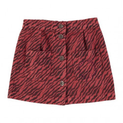 Piupiuchick : Jupe courte enfant - bordeaux / zebra Print