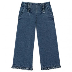 Emile et Ida : Pantalon enfant à pont denim brodé