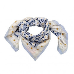 Love Explorers : Foulard mon grand indispensable flower seventies - blue