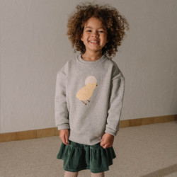 Studio Boheme : Sweat Bart poussin enfant - gris chine