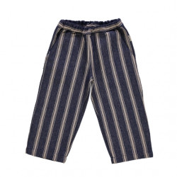 Poudre Organic : Pantalon pomelos bébé - rayures bleues