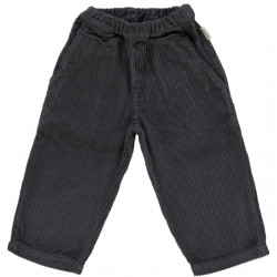 Poudre Organic : Pantalon Pomelos velours côtelé enfant - pirate black
