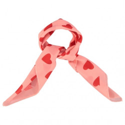 Piupiuchick : Petit foulard bandana allover coeur - rose/rouge