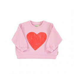 Piupiuchick : Sweatshirt imprimé coeur bébé - lila/rouge