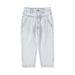 Piupiuchick : Jean coupe mom enfant - denim bleu clair