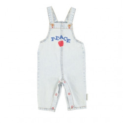 Piupiuchick : Salopette peace bébé - denim bleu clair