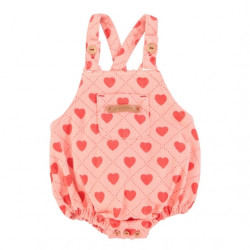 Piupiuchick : Combi-bloomer en éponge allover coeur bébé - rose/rouge