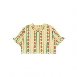 Tiny Cottons : T-shirt crop Rose pattern enfant - dusty yellow