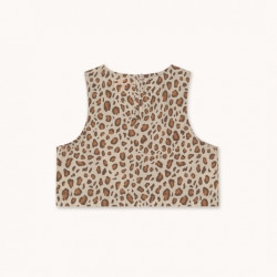 Tiny Cottons : Top imprimé léopard enfant - vanille foncé