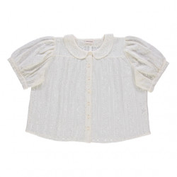 Poudre Organic : Chemisier Ambre femme - dentelle écru