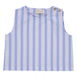 Poudre Organic : Débardeur Craspedia bébé - rayures bleues