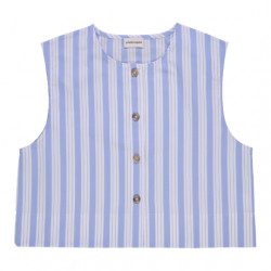 poudre Organic : Blouse Vanille femme - rayures bleues