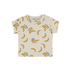 Émile & Ida : T-shirt éponge banane bébé - crème