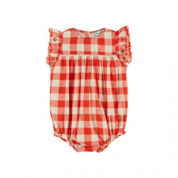 Émile & Ida : Combibloomer brodé fraises bébé - vichy rouge