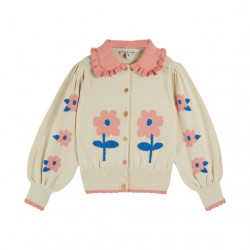 Émile & Ida : Cardigan fleurs enfant - beige clair