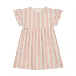 Studio Boheme : Robe Cousine rayée enfant - strawberry pistachio