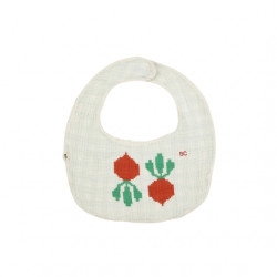 Bobochoses : Bavoir Pixel sugar beet - off white