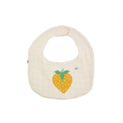 Bobochoses : Bavoir Pixel strawberry - off white