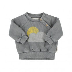 Piupiuchick : Sweat-shirt bébé - gris/soleil et nuage