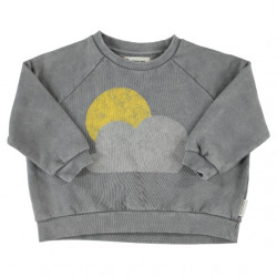 Piupiuchick : Sweat-shirt enfant - gris/soleil et nuage