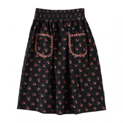 Piupiuchick : Jupe longue enfant - noire/fleurs