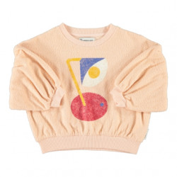 Piupiuchick : Sweat à manches ballons enfant - rose clair/lampe