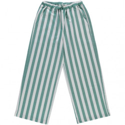 Poudre Organic : Pantalon denim Cerise enfant - rayures vertes