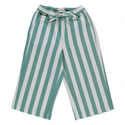 Poudre Organic : Pantalon denim Cerise bébé - rayures vertes