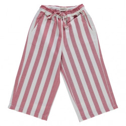 Poudre Organic : Pantalon denim Cerise bébé - rayures rouges