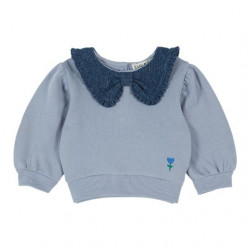Émile & Ida : Sweat col volanté bébé - lac