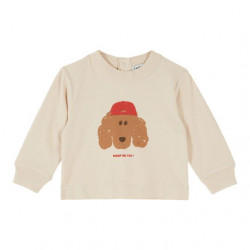 Émile & Ida : T-shirt Chien bébé - farine