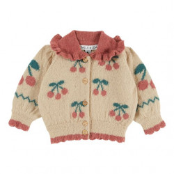 Émile & Ida : Cardigan Intarsia bébé - cerises