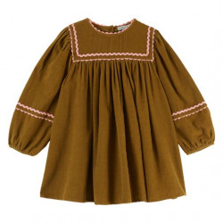 Émile & Ida : Robe enfant - unie/artichaud