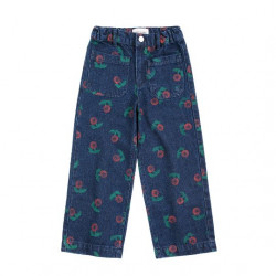 Bobo Choses : Pantalon denim enfant - stamp bloom/all over