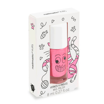 Vernis enfant "Kitty" Rose bonbon à paillettes - Nailmatic