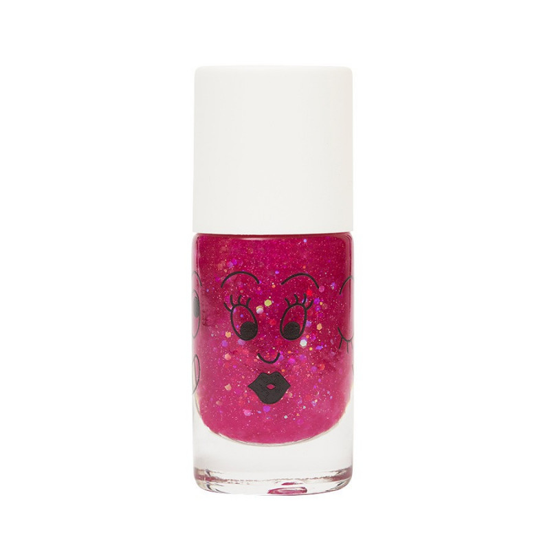 Vernis enfant "Sheepy" Framboise transparent à paillettes - Nailmatic