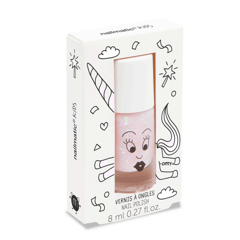 Vernis enfant "Polly" Rose transparent à paillettes - Nailmatic