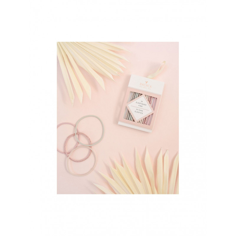 Pack de 14 élastiques fins, pastels et lurex - Bachca