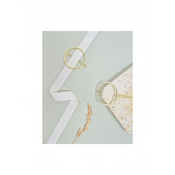 Barrette ronde en métal doré - Bachca